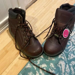 Women, steel toe work boots